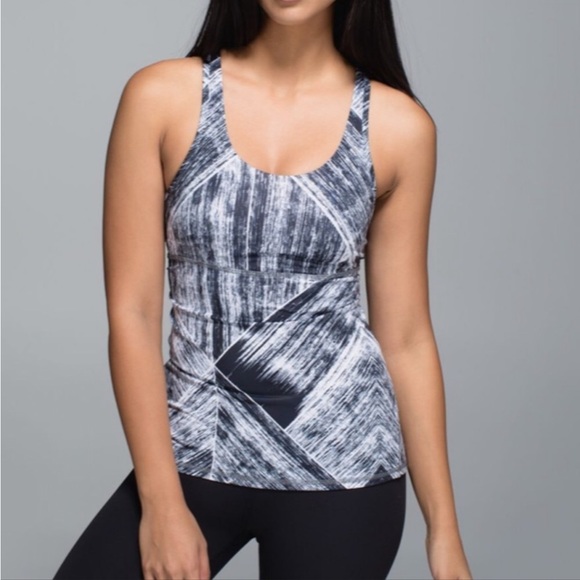 LULULEMON cross back tank heat wave black and white size 4 - Picture 2 of 14